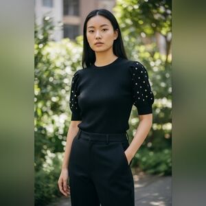 Nwot Zara Studded Black Knit Pants Set